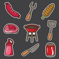 set of barbeque good for sticker, pattern design, element design, etc vector