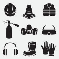 set of safety icons good for logo, sign, silhouette design, element design, etc vector