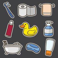 set of bathroom good for sticker, pattern design, element design, etc vector