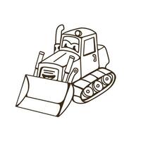 bulldozer cartoon good for coloring book, kids education, element design, etc vector