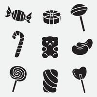 set of candy good for icons, silhouette design, element design, etc vector