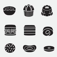 set of traditional cake icons from indonesia good for icons, symbol, element design, logo, etc vector