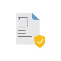 Document protected yellow shield vector