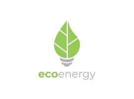 Leaf bulb logo design template vector