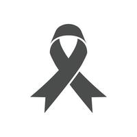 Icon symbol of struggle and awareness, black ribbon. Ideal for educational materials and information vector