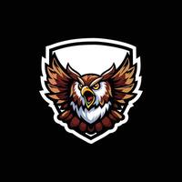 This striking owl design showcases intense features and vibrant colors, symbolizing strength and wisdom in an emblematic format vector