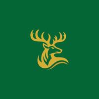 A striking golden silhouette of a deer proudly stands out against a lush green backdrop, capturing the essence of wilderness and elegance vector