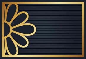 geometric abstract background with flower and line pattern. gradient gold and grey colors. luxury horizontal layout vector