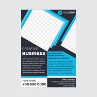 Geometric Template design for Brochure, Annual Report, Magazine, Poster, Corporate Presentation, Portfolio, Flyer, infographic, layout modern with blue color Front and back, Easy to use and edit vector