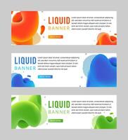 Fluid color covers set. gradient blue, green, and orange . Colorful liquid shapes. Abstract design layout for horizontal banners, header templates, web banners, posters, sale and festival vector