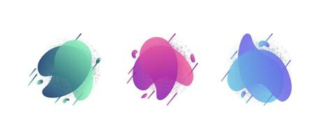 Set of abstract modern graphic elements. Colorful gradient shapes composition. Template for design, banner, flyer, poster, wallpaper, brochure, mobile app, website tech vector