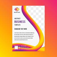 Wavy liquid background. Colorful abstract liquid and fluid background design. Purple fluid gradient design. space for photo collage. gradient yellow, purple and pink colors. flyer A4 design vector