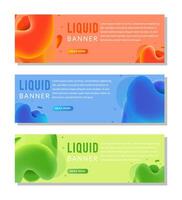 Fluid color covers set. gradient blue, green, and orange . Colorful liquid shapes design layout for horizontal banners, header templates, web banners, posters for sale, pastel background. vector