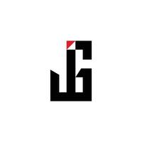 simple JG letter logo design with monogram modern idea vector