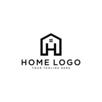 Abstract logo combines house and the letter H vector