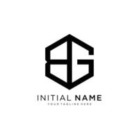 Initial letters BG hexagon logo shape vector
