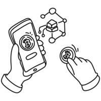 Cryptocurrency Wallet A flat illustration of a cryptocurrency wallet vector