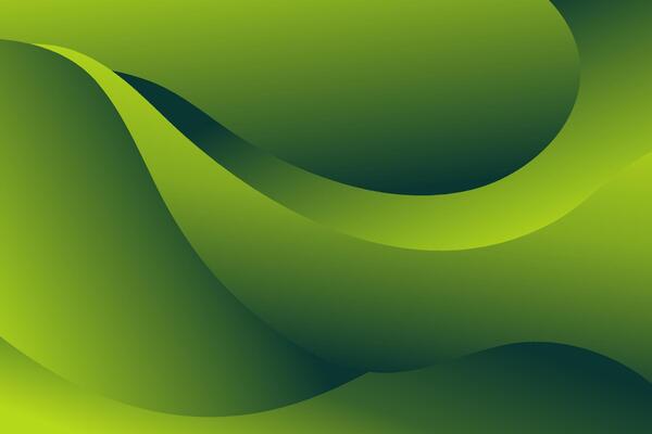 Minimalist Green Wave A simple yet striking green wave design