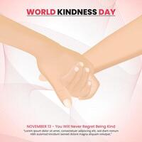 World Kindness Day background with hand in hand together vector