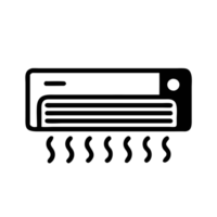 A simple black icon of an air conditioning unit is centered cutouts png
