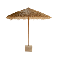 Minimalist Straw Umbrella with Elegant Base Isolate transparency Background png