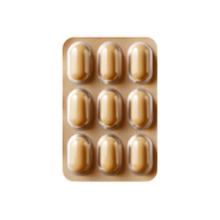 Stylish Blister Pack of Tablets Isolate transparency Background png