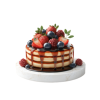 Chic Layered Pancakes with Berry Medley png