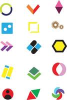 Mega logo collection, Abstract design concept for branding with golden gradient. vector