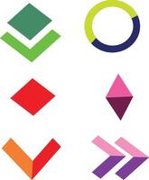 Mega logo collection, Abstract design concept for branding with golden gradient. vector