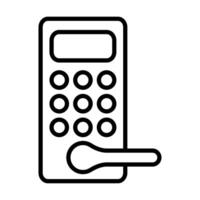 Smart door lock icon for graphic design, logo, web site, social media, mobile app, ui vector