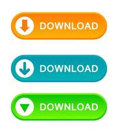 Download button with icon isolated on white background vector
