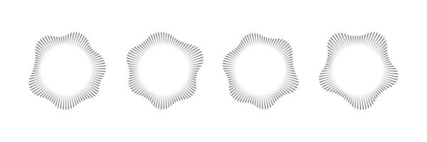Radial wave sound lines circular frame vector