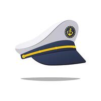 White captain cap isolated on white background. vector