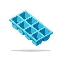 Ice cube tray isolated on white background. vector