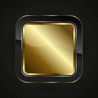 A Luxury rectangle premium design that used in premium web button for Black and gold button design with gold gradient color, a metallic button style vector