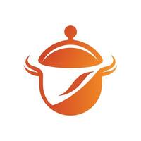 Warm and Inviting Minimalist Cooking Pot Logo with Abstract Style vector