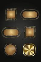 Set of six premium buttons style and VIP luxury button Play. 4 web buttons isolated on white background vector