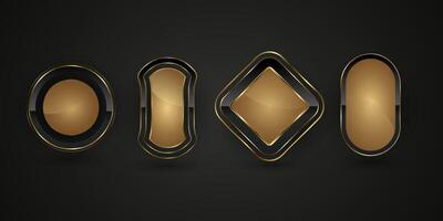 Set of four elegant buttons . A collection of 4 premium buttons , illustration are on the dark gradient background design vector
