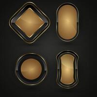 Four premium buttons , illustration are on the dark gradient background design with Luxury rectangle, circle, ovals and special shapes buttons. vector
