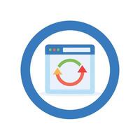 Simple Retargeting Icon with Circular Arrow and Browser vector