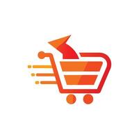 Clean Cart and Arrow Logo for Efficient Shopping Experience vector