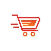 Efficient Shopping Logo with Abstract Cart Design vector