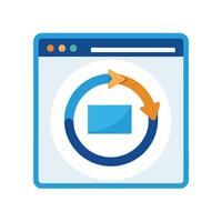 Web Browser Icon with Arrow for Ad Retargeting vector