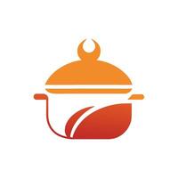 Sleek Abstract Cooking Pot Logo for a Warm and Inviting Aesthetic vector