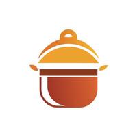 Abstract Minimalist Cooking Pot Logo for a Friendly, Welcoming Design vector