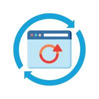 Clean Retargeting Icon with Browser and Arrow Design vector