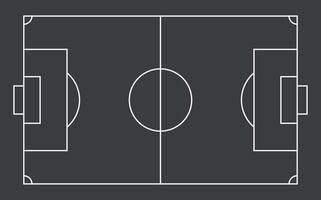 soccer field sport icon white line isolated black background vector