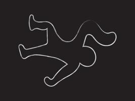 A Typical Crime Scene Chalk Illustration vector