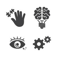 set of Intelligent Vision Practical Fine Icon Illustration vector