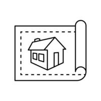 architecture icon blueprint otline vector